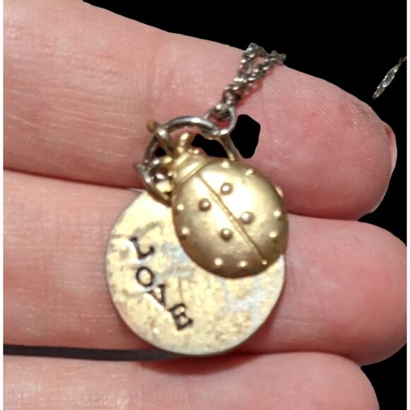 Gold Ladybug Love Charm Necklace - Picture 9 of 14